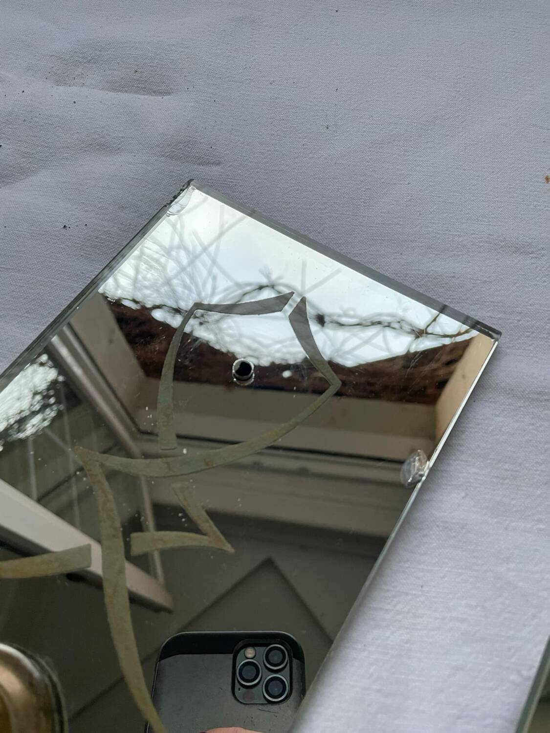 Pair of Italian art deco wall lights in mirror and brass, vintage, 1930s