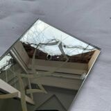 Pair of Italian art deco wall lights in mirror and brass, vintage, 1930s