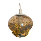 Blown glass pendant lamp with bubbles - 70s