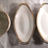 Gravy boat and dishes with gold decoration
