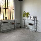 Pair of chrome and glass shelves from the 70s