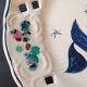 Vintage painted ceramic wall plate with cut-out design by Claude Smadja.