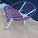 Children's armchair scoubidou purple white tube