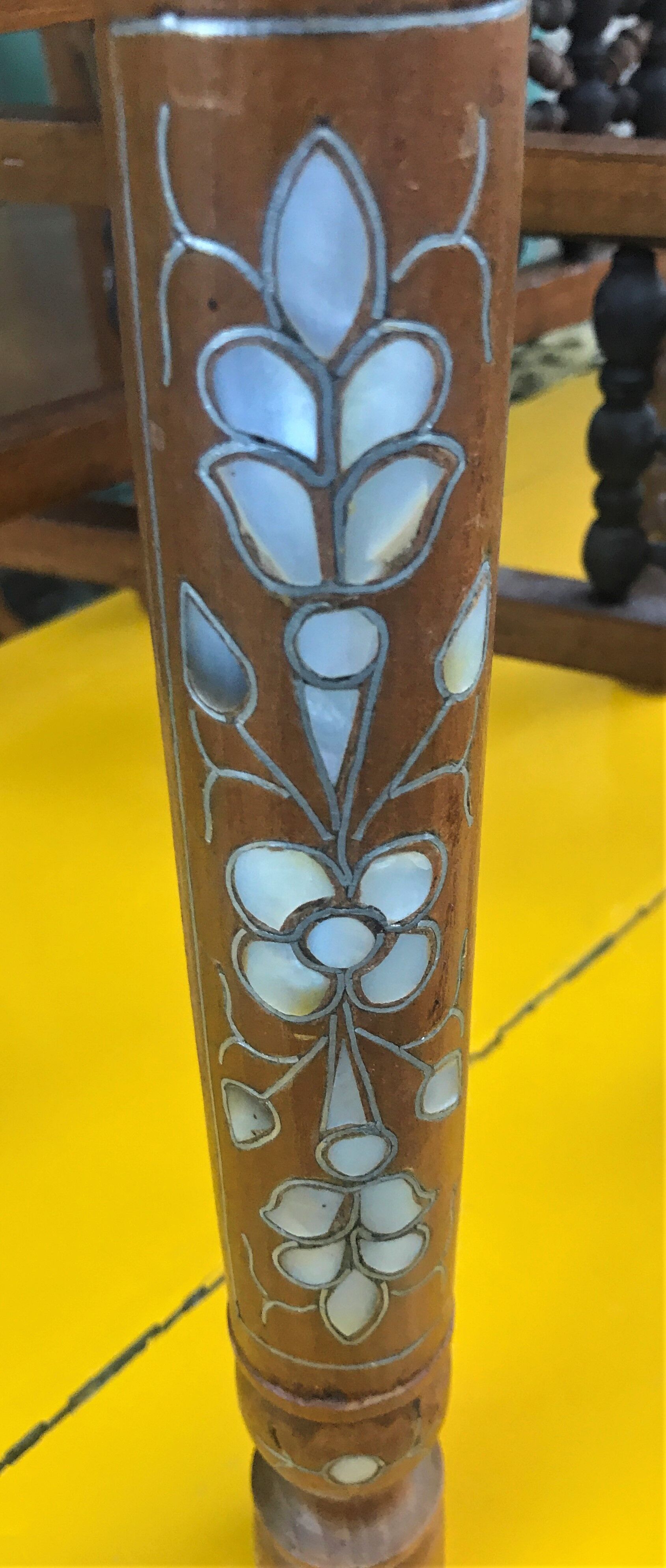 Moroccan copper table on wooden base