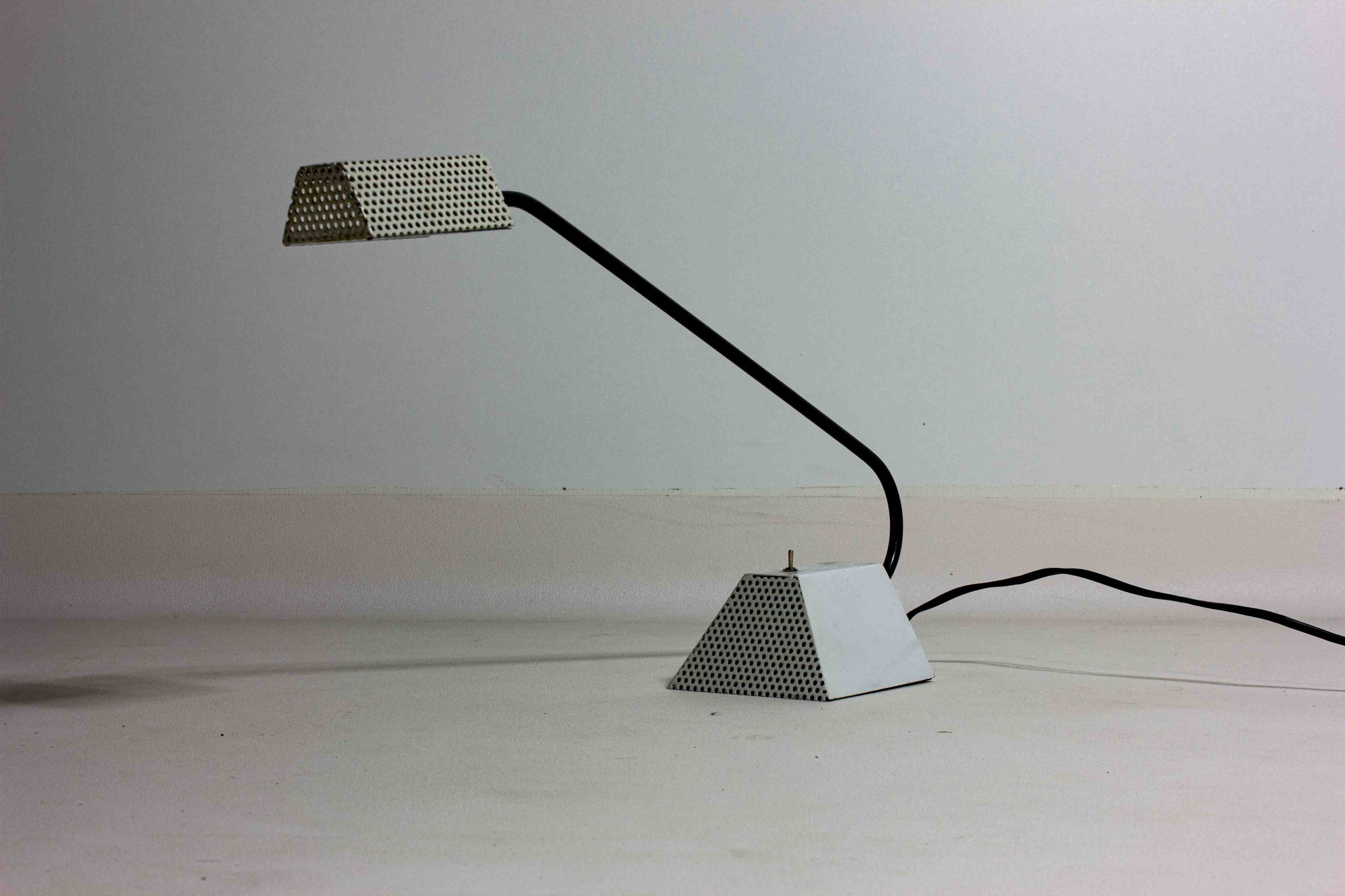 Functionalist geometrical desk lamp, France 1950s