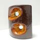 Vase en céramique émaillé marron et orange postmoderne par Giovanni Bertoncello
