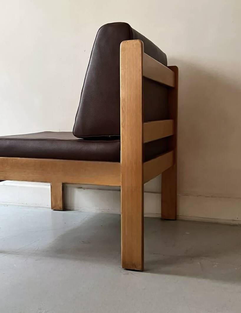 Modernist wooden armchair by Bauman, 1970 design.