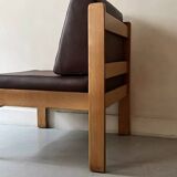 Modernist wooden armchair by Bauman, 1970 design.