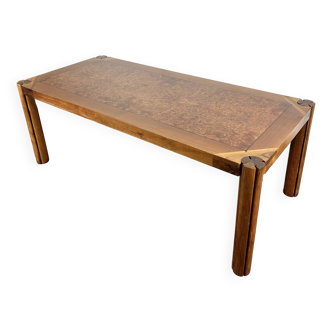 Italian vintage dining table with burl wood from Borghi