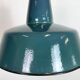 Large Industrial Petrol Enamel Factory Pendant Lamp, 1960s