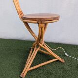 Vintage rattan and bamboo floor lamp, 1960s