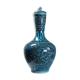 Covered vase or Persian jar, glazed Iznik pottery, vintage turquoise painted.