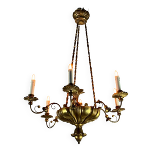 Lustre en bois doré - 1900