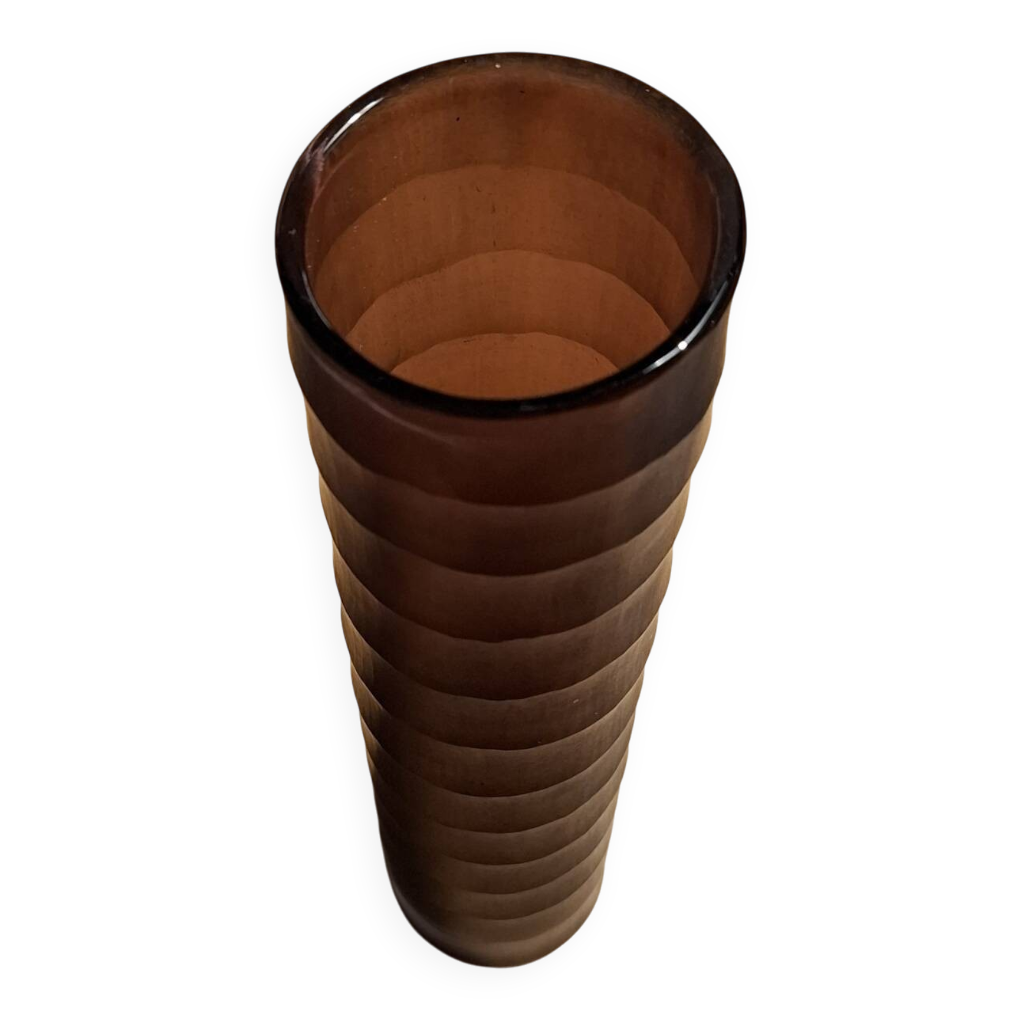 Contemporary thick glass vase imitating bamboo