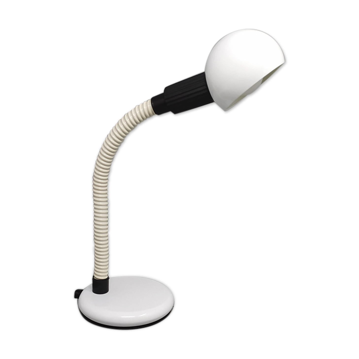 1970s original white table lamp. made in Italy by Veneta Lumi
