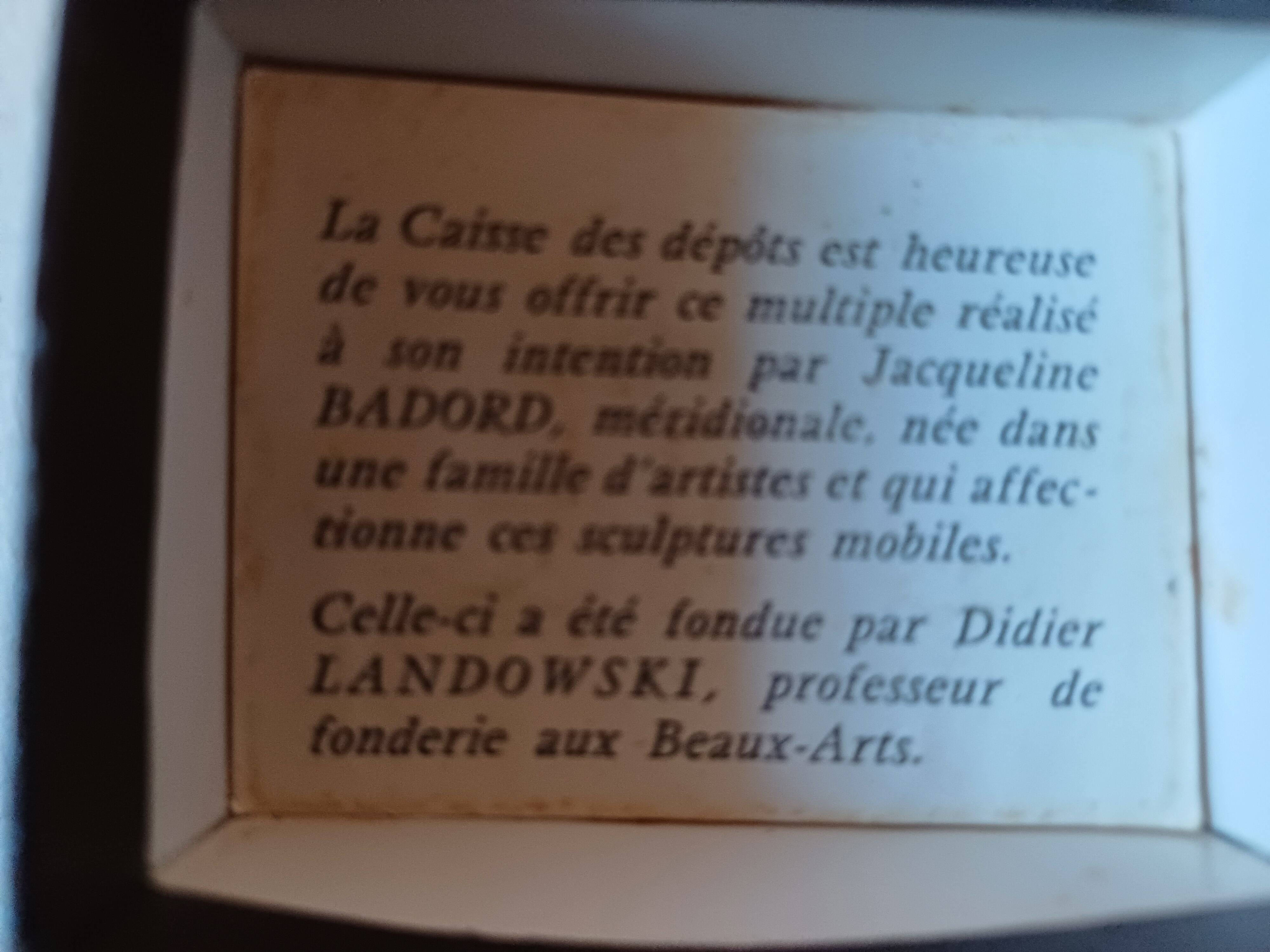 Multiple Bronze Sculpture by Jacqueline Badord