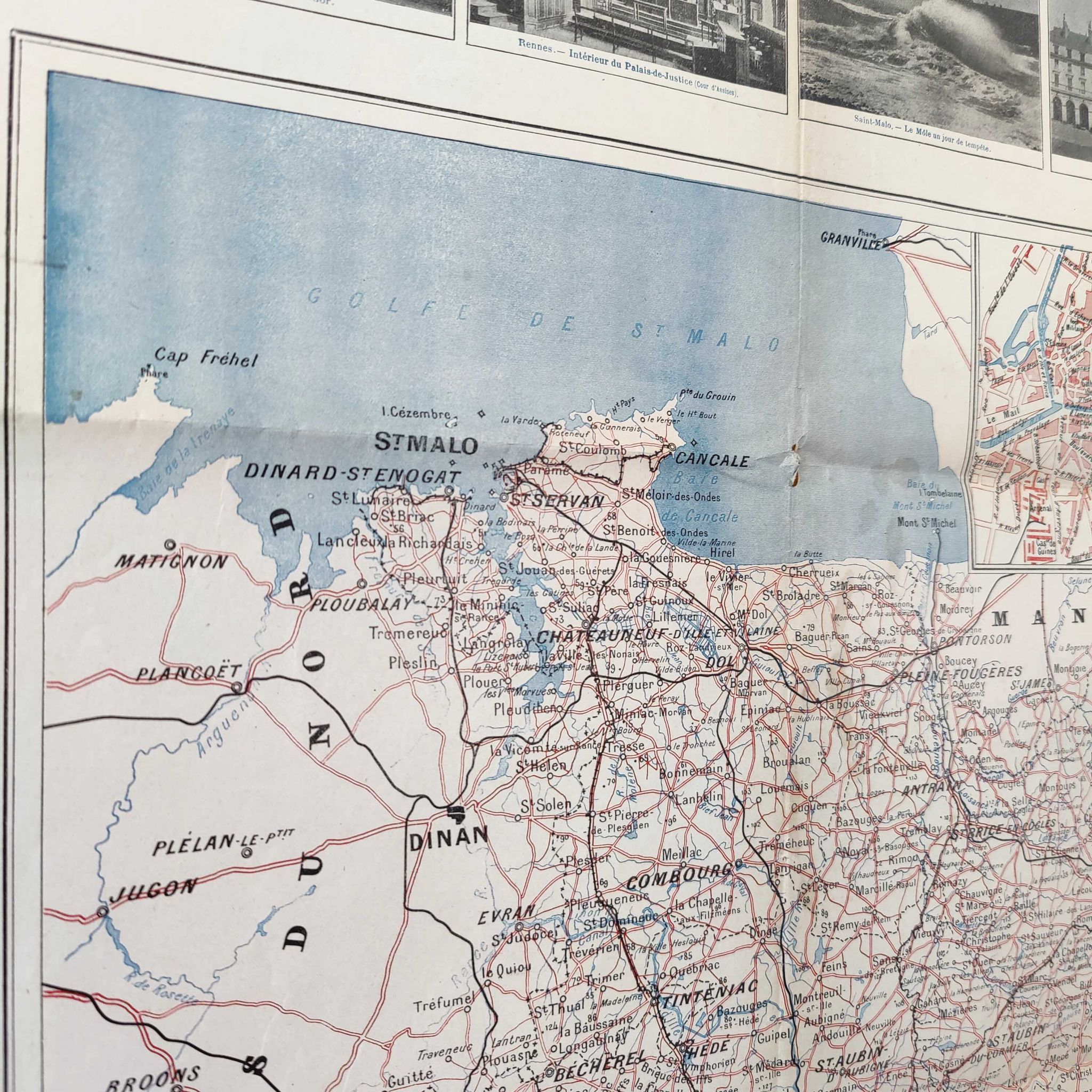 Carte ancienne France Bretagne Rennes St Malo