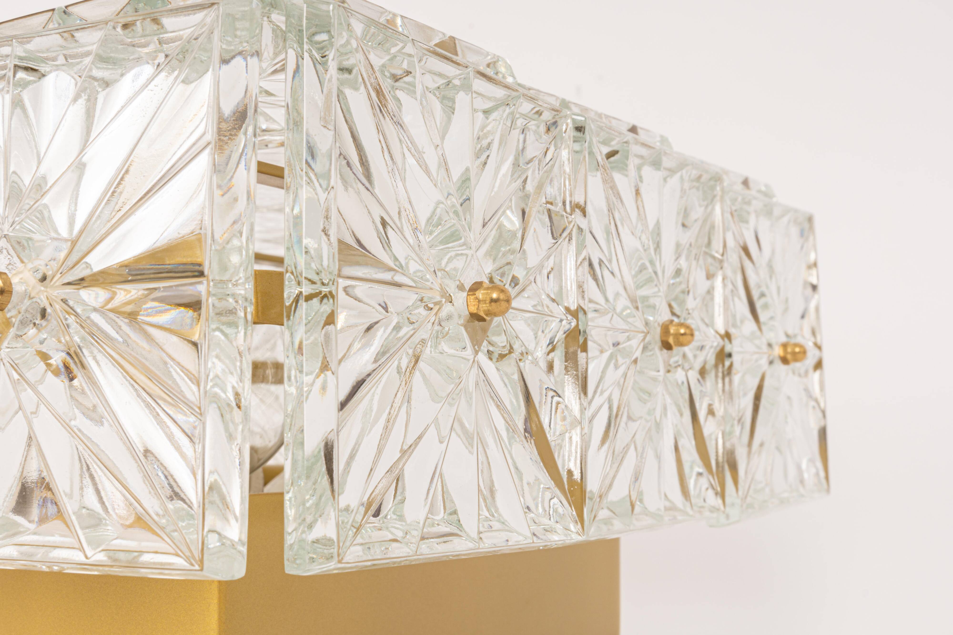 Large ceiling light in faceted crystal by Kinkeldey, Germany.