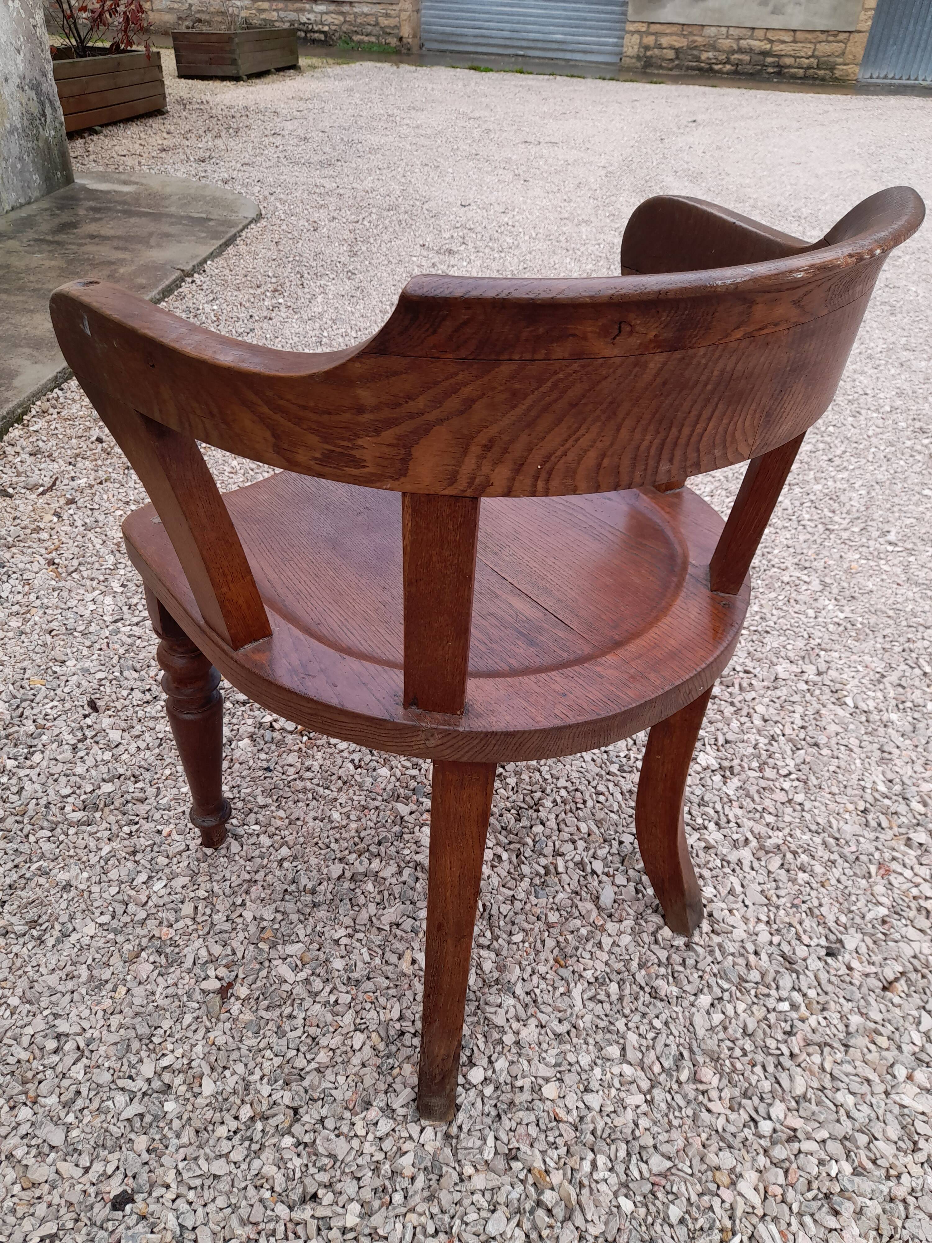 Fauteuil de bureau Louis Philippe en chêne