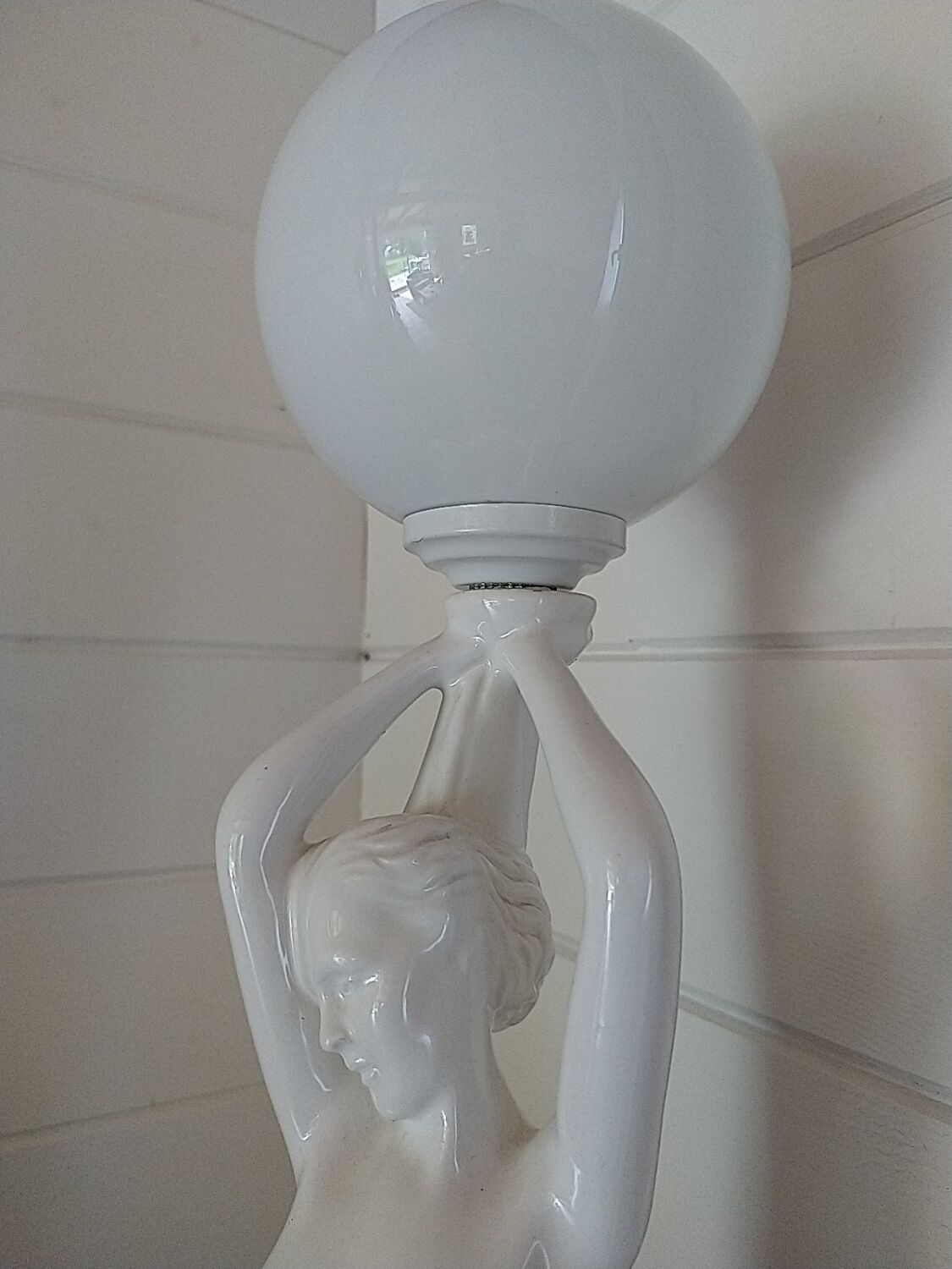 1970s lamp. Nude Art Deco style. 67cm.