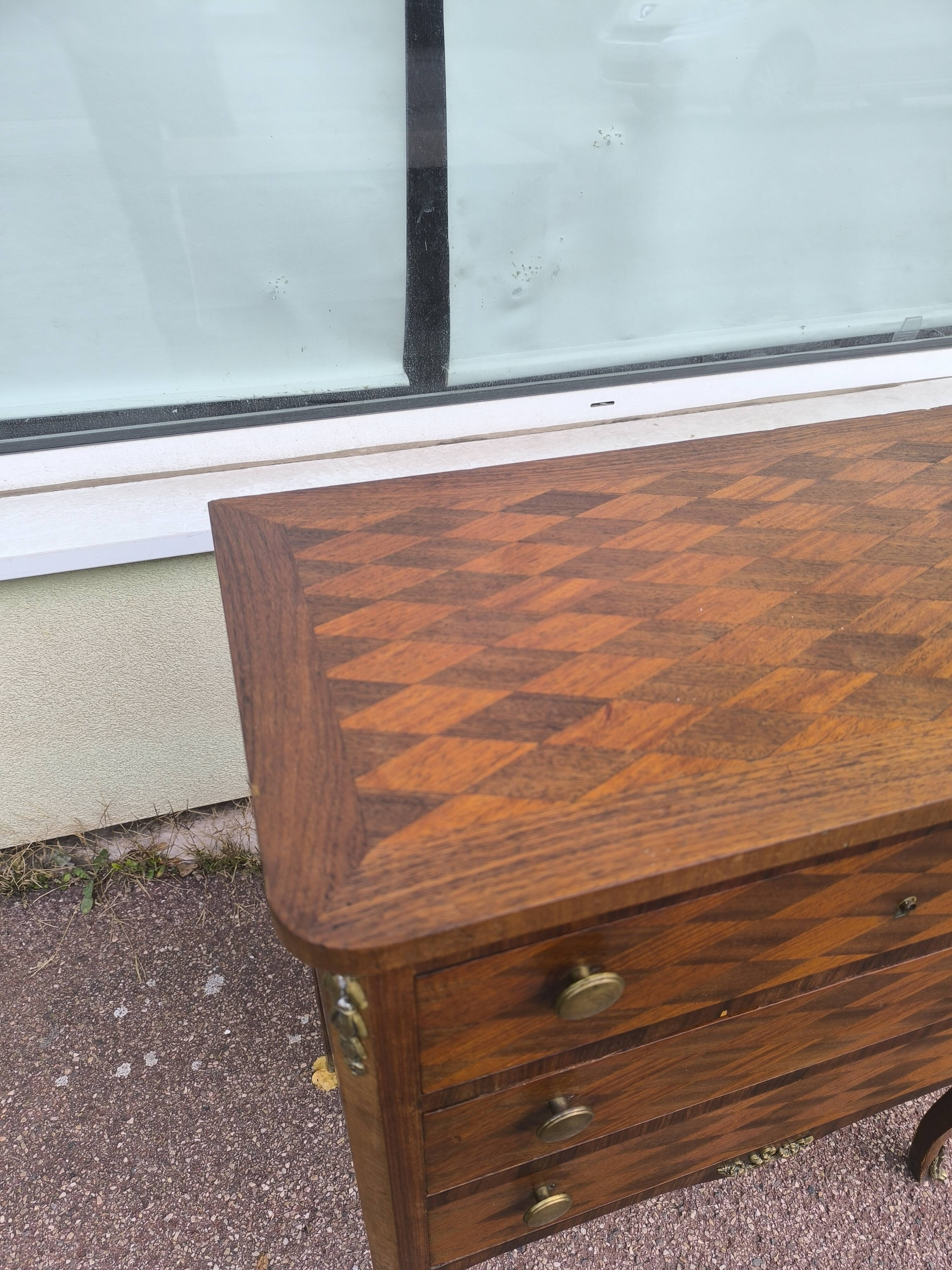 Small Louis XVI Style Marquetry Chest of Drawers Circa 1930/1950