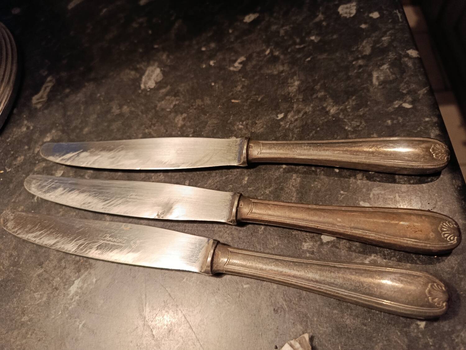 3 Christofle table knives