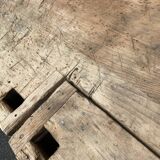 Industrial table carpenter's workbench in raw natural wood vintage bohemian