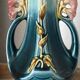 Art Nouveau slipware vase 21 cm