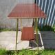 Ancient Dessert Table On Roulettes Golden Metal - Formica 70s Vintage