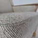 1970s, Danish highback armchair, furniture wool, solid oak wood.