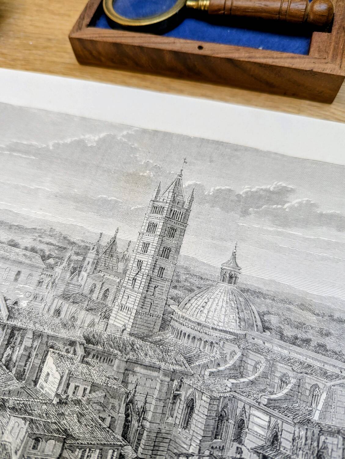 The Cathedral of Siena, Italy. Printed illustration from 1866.
