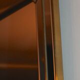 Old 1960s large brass mirror and parcloses 137 x62cm