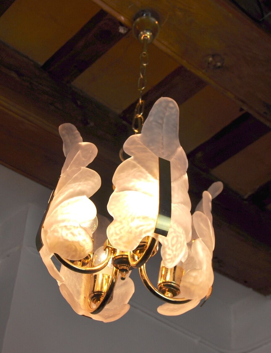 "Leaf" chandelier by Carl Fagerlund, Murano glass, Germany, 1970