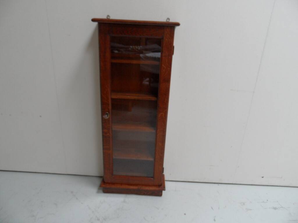 Antique oak display cabinet