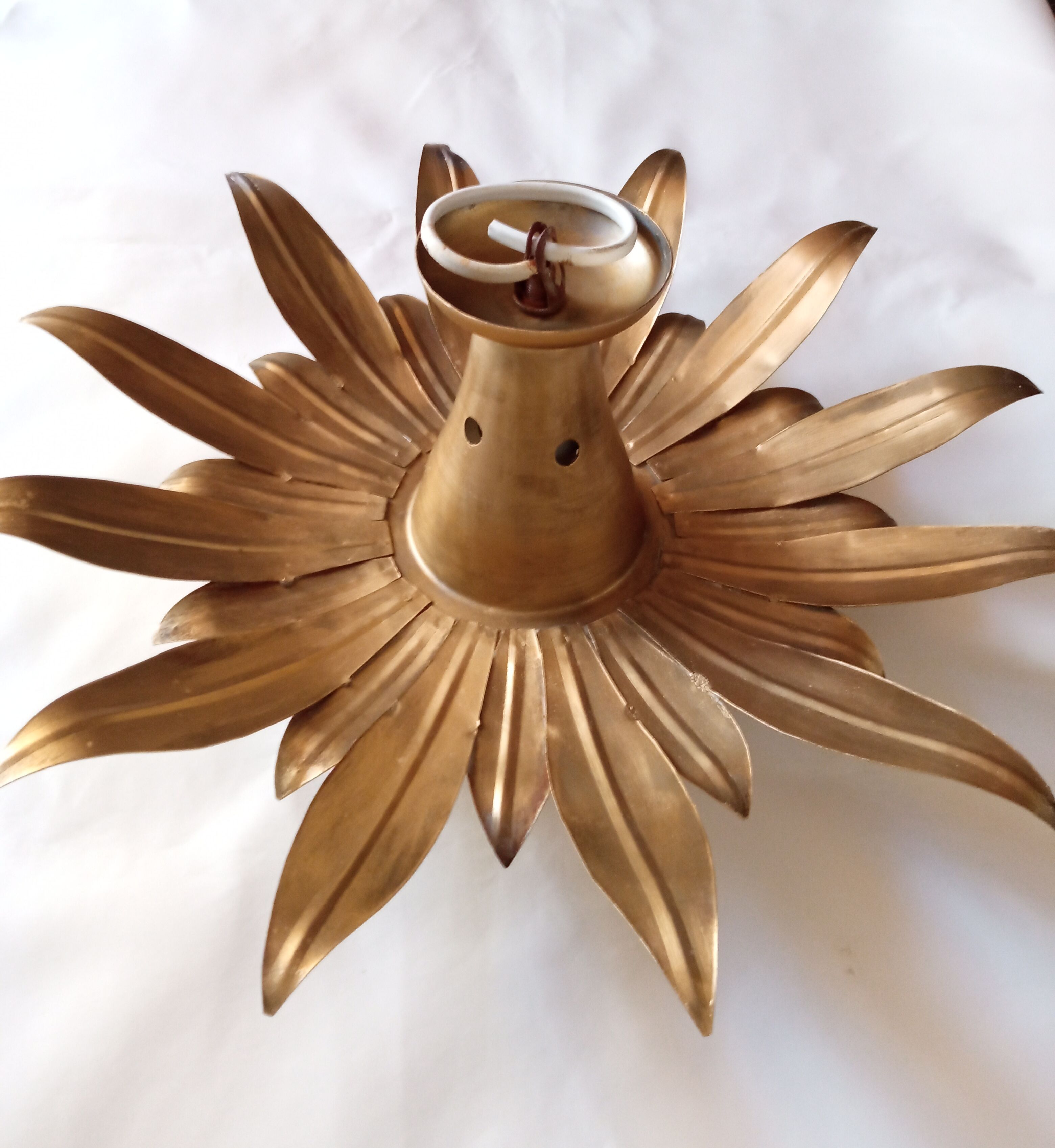 Plafonnier métal doré vintage