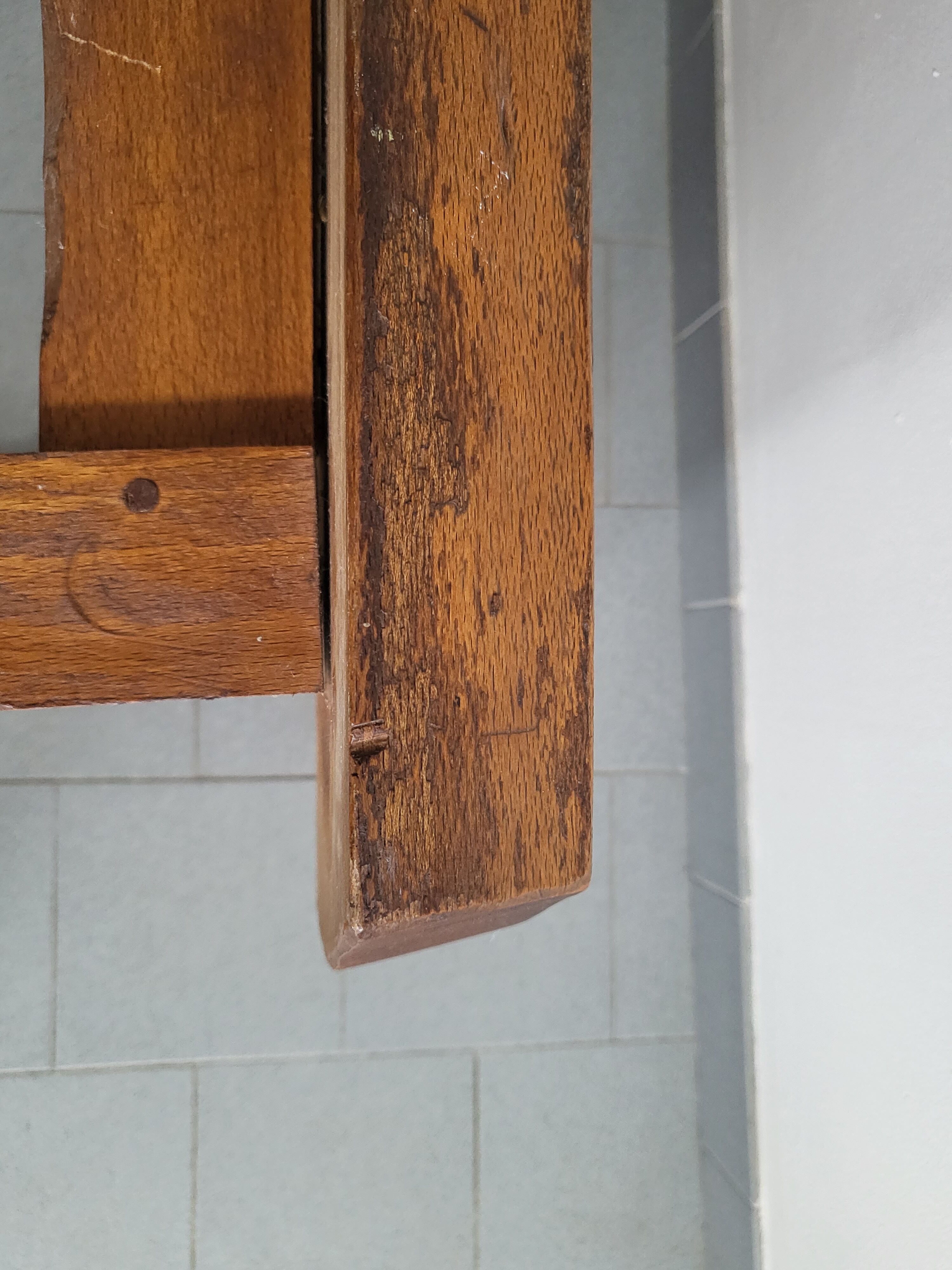 Vintage brutalist oak table 1970