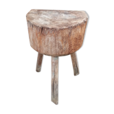 Table d'appoint rustique ancien billot de ferme