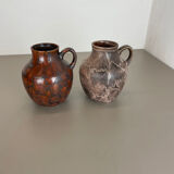 Set of 2 Pottery Vases Fat Lava Abstract Designed by Ruscha, Germany, 1960s