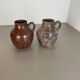 Ensemble de 2 vases en poterie Fat Lava Abstract Conçu par Ruscha, Allemagne, années 1960