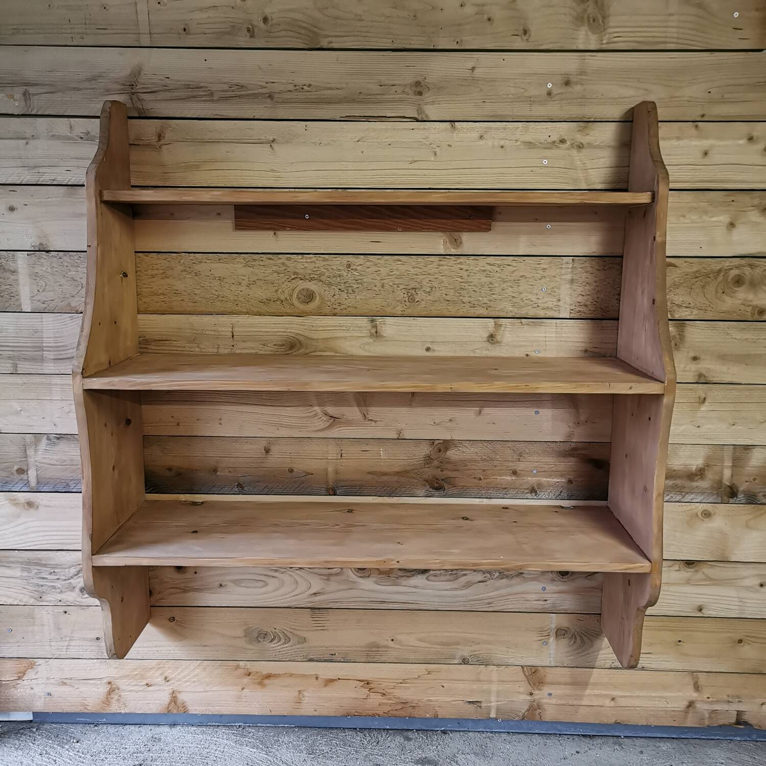 Large solid pine wall shelf