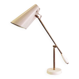 Midcentury Modern White Table Lamp "Birdy" by Birger Dahl, Sonnico, Norway 1950s