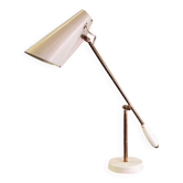 Midcentury Modern White Table Lamp "Birdy" by Birger Dahl, Sonnico, Norway 1950s