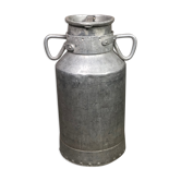 Old milk pot Lyon in aluminum Ht 60 cm