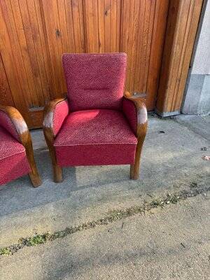 Hungarian Art Deco Armchairs, 1930s, Set of 2