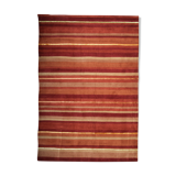 Hand woven traditional striped rug, wool red area rug- 200x290cm