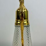 Crystal ewer with diamond tip and gilded metal - decanter - Italy 1930 - Art Deco