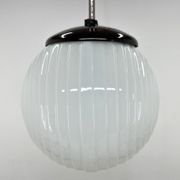 Mid Century Milk Glass & Bakelite Pendant, 1950's