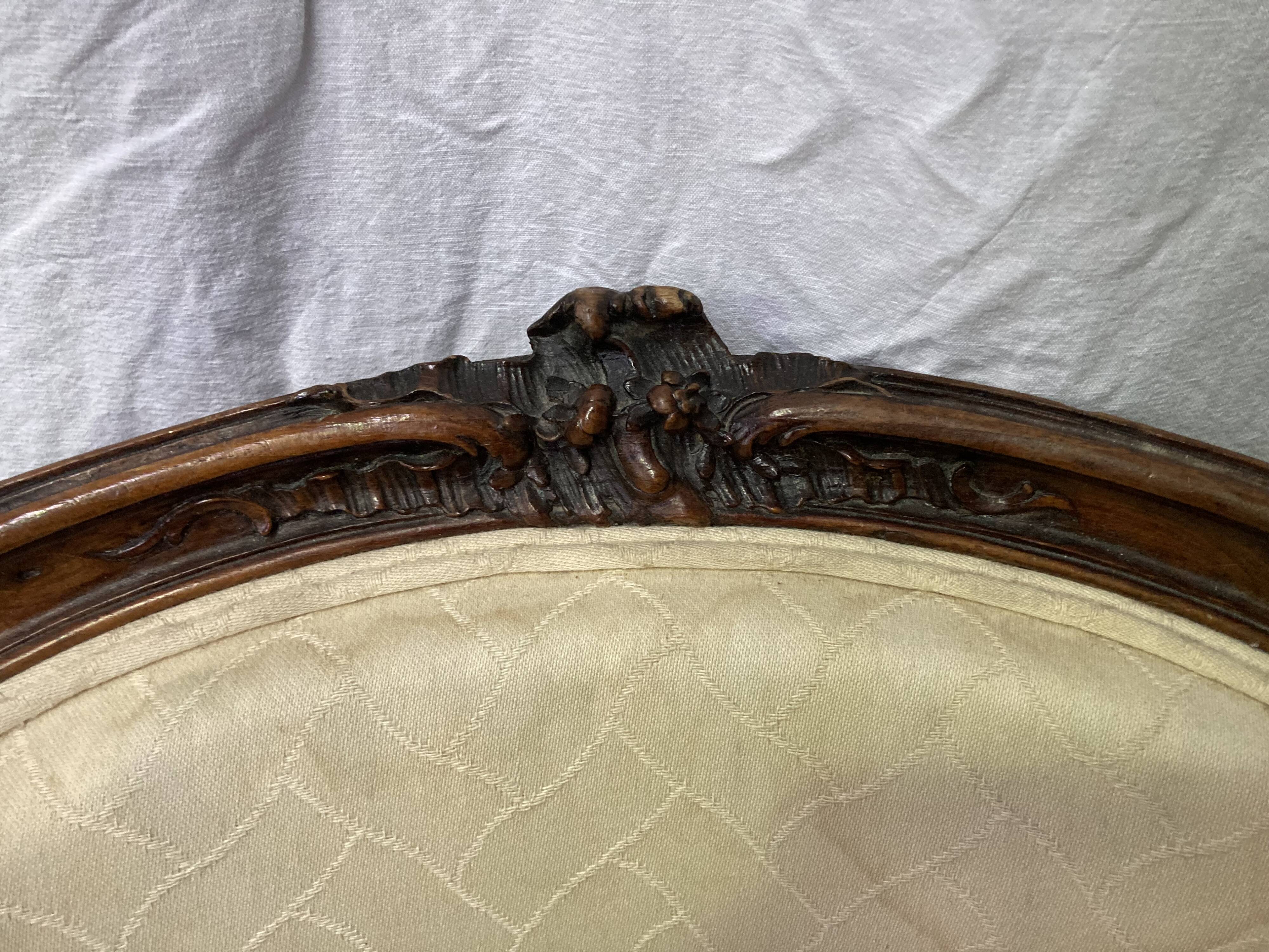 Pair of armchairs style Louis XV beige