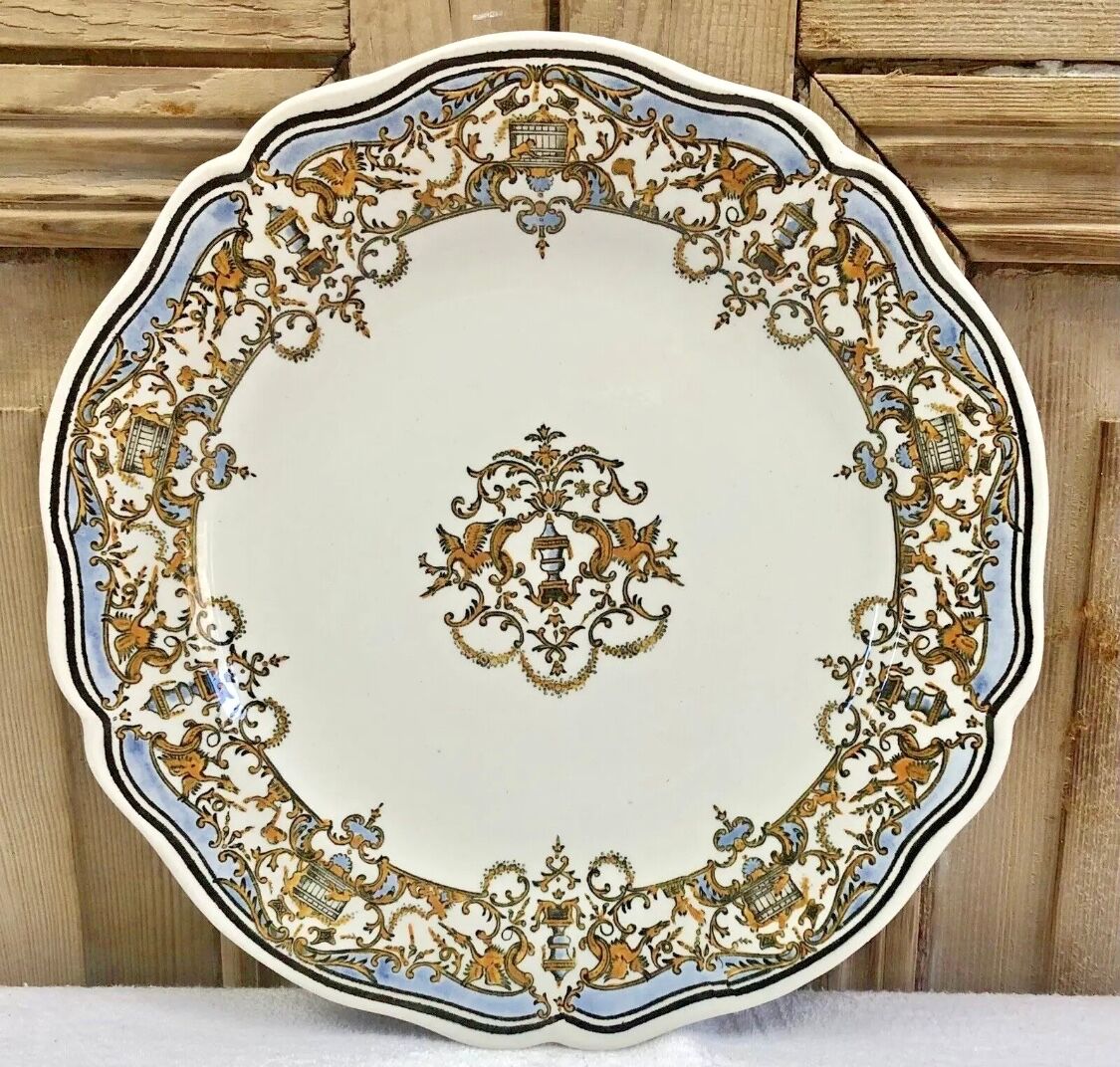 6 dessert plates dessert Gien the children at the press Dionysos 1938/1960