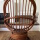 Pair of rotating rattan armchairs